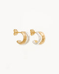 By Charlotte - Two-Tone Shield Hoops - Gold / Silver