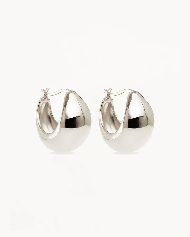 By Charlotte - Sunkissed Large Hoops - Silver