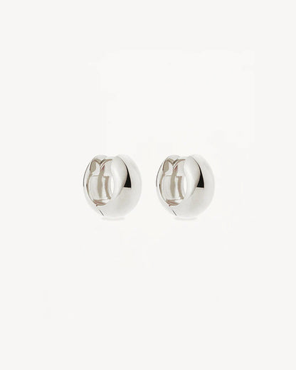 By Charlotte - Bold Huggie Hoops - Silver