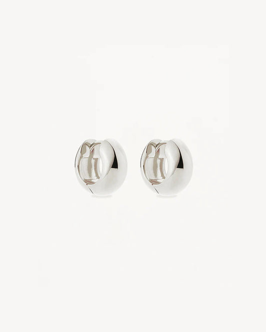 By Charlotte - Bold Huggie Hoops - Silver