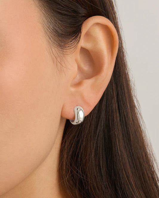 By Charlotte - Bold Huggie Hoops - Silver