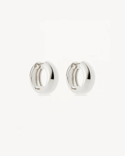 By Charlotte - Bold Small Hoops- Silver