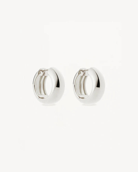By Charlotte - Bold Small Hoops- Silver