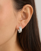 By Charlotte - Bold Small Hoops- Silver