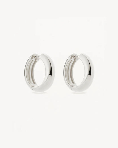 By Charlotte - Bold Large Hoops- Silver