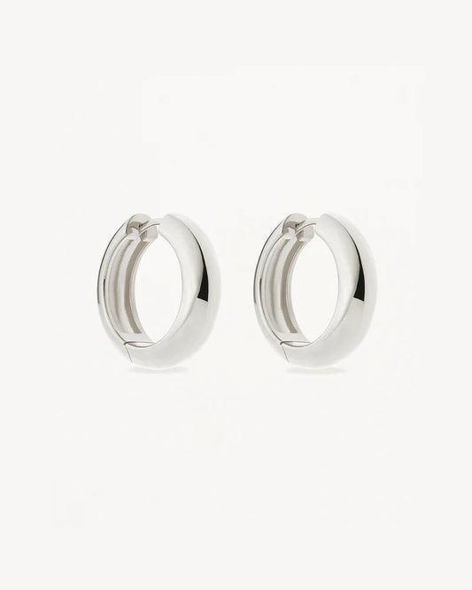 By Charlotte - Bold Large Hoops- Silver