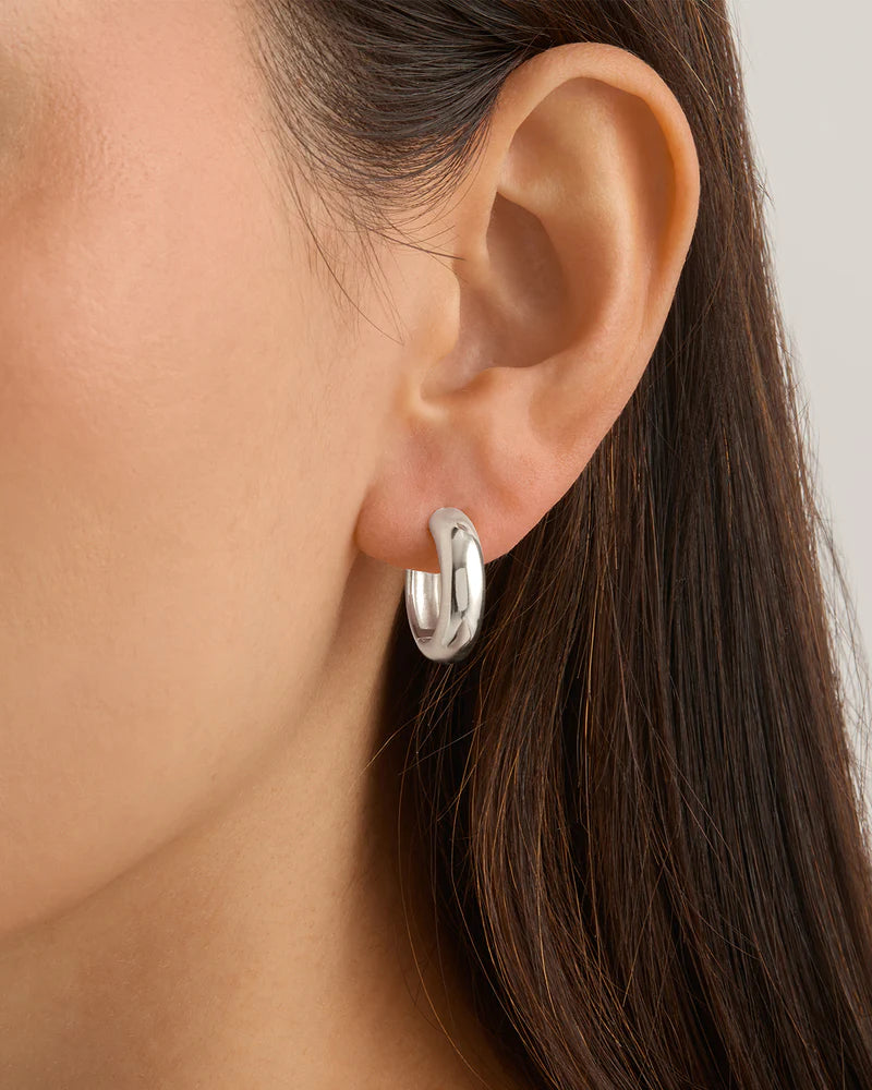 By Charlotte - Bold Large Hoops- Silver