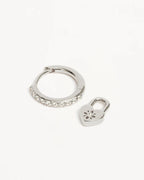 By Charlotte - Love Unlocked Padlock Hoops - Silver