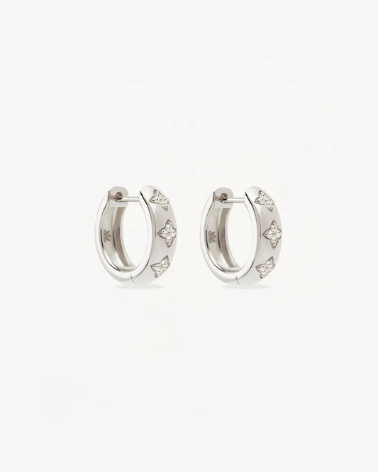 By Charlotte - Bloom With You Lotus Hoops - Silver