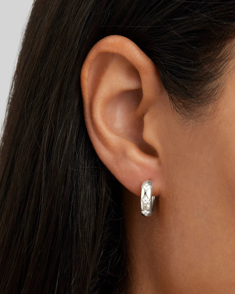 By Charlotte - Bloom With You Lotus Hoops - Silver