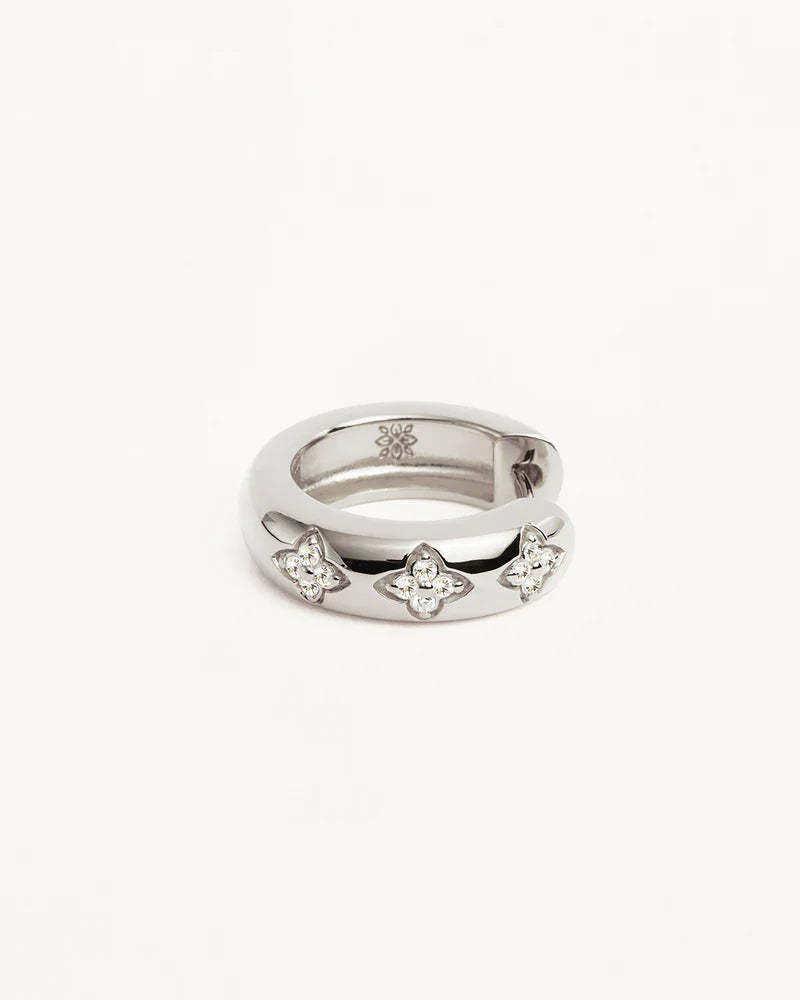 By Charlotte - Bloom With You Lotus Hoops - Silver