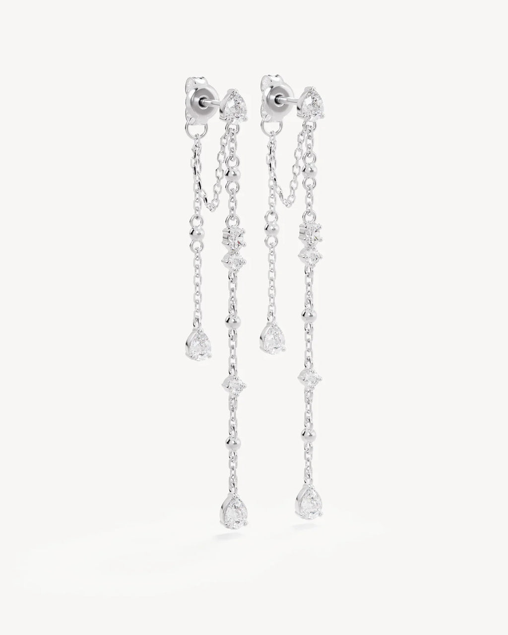 By Charlotte - Cosmic Whisper Chain Earrings - Silver
