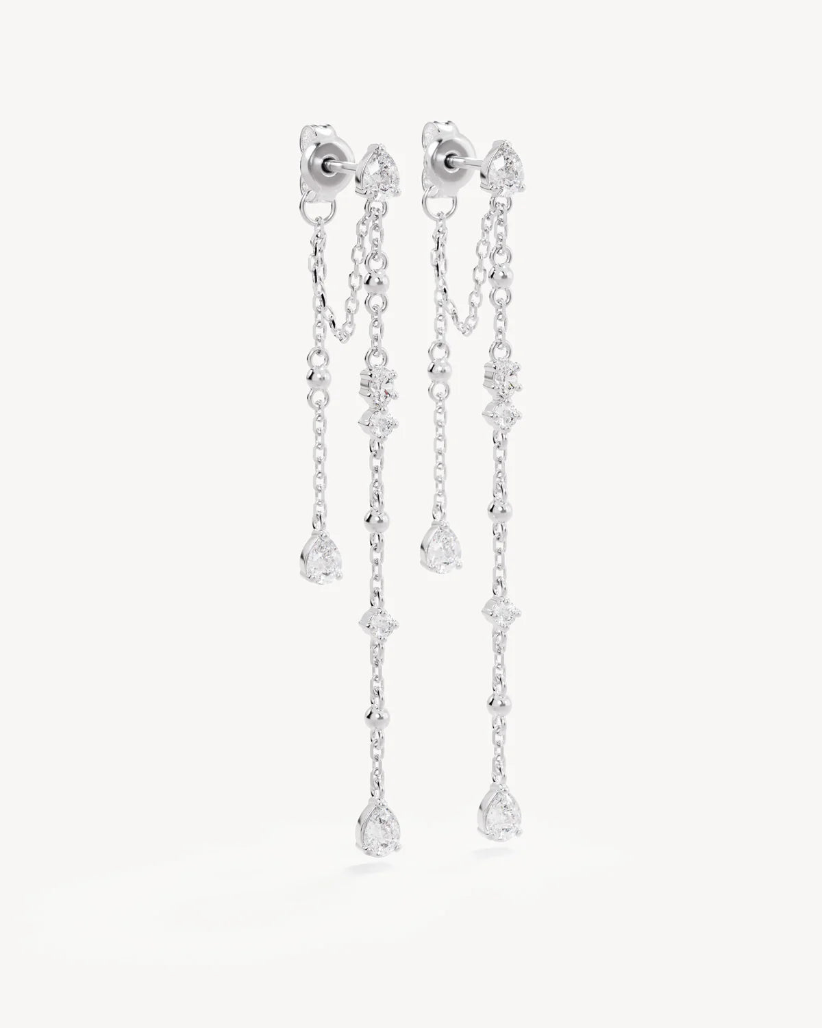 By Charlotte - Cosmic Whisper Chain Earrings - Silver