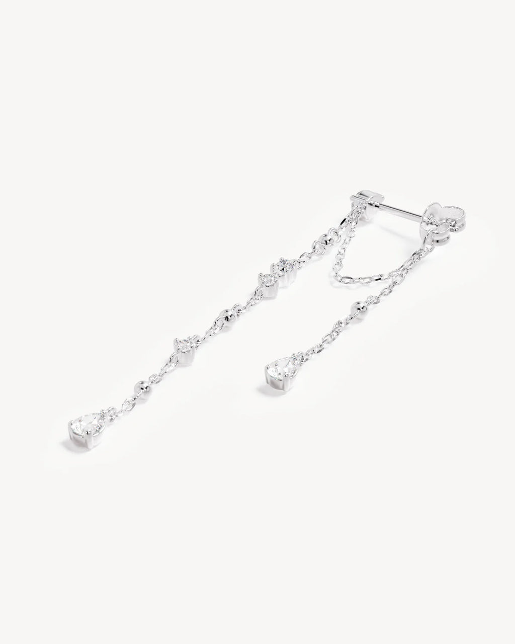 By Charlotte - Cosmic Whisper Chain Earrings - Silver