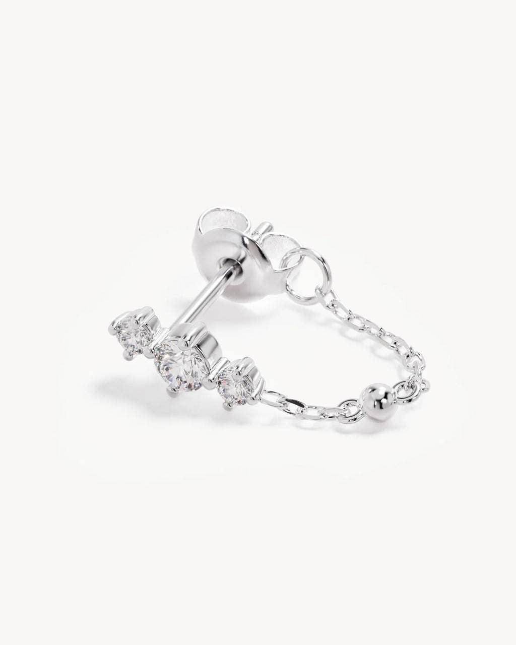 By Charlotte - In The Stars Chain Huggie Earrings Earrings - Silver