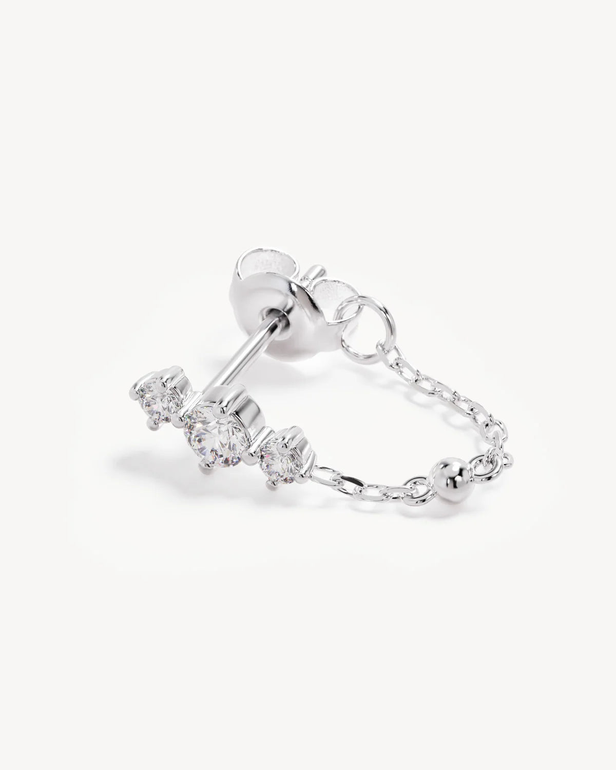 By Charlotte - In The Stars Chain Huggie Earrings Earrings - Silver