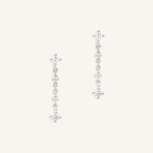 By Charlotte - I Am Light And Love Chain Earrings - Silver