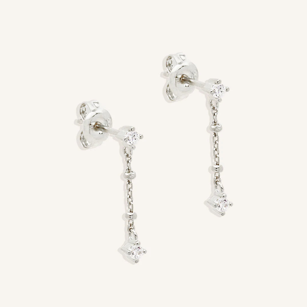 By Charlotte - I Am Light And Love Chain Earrings - Silver