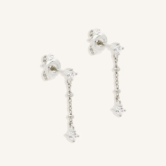 By Charlotte - I Am Light And Love Chain Earrings - Silver