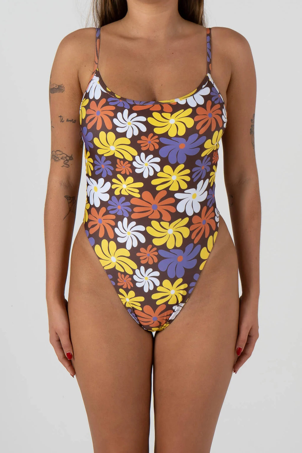 Inner Relm - HellaCute One Piece - Choc Flower