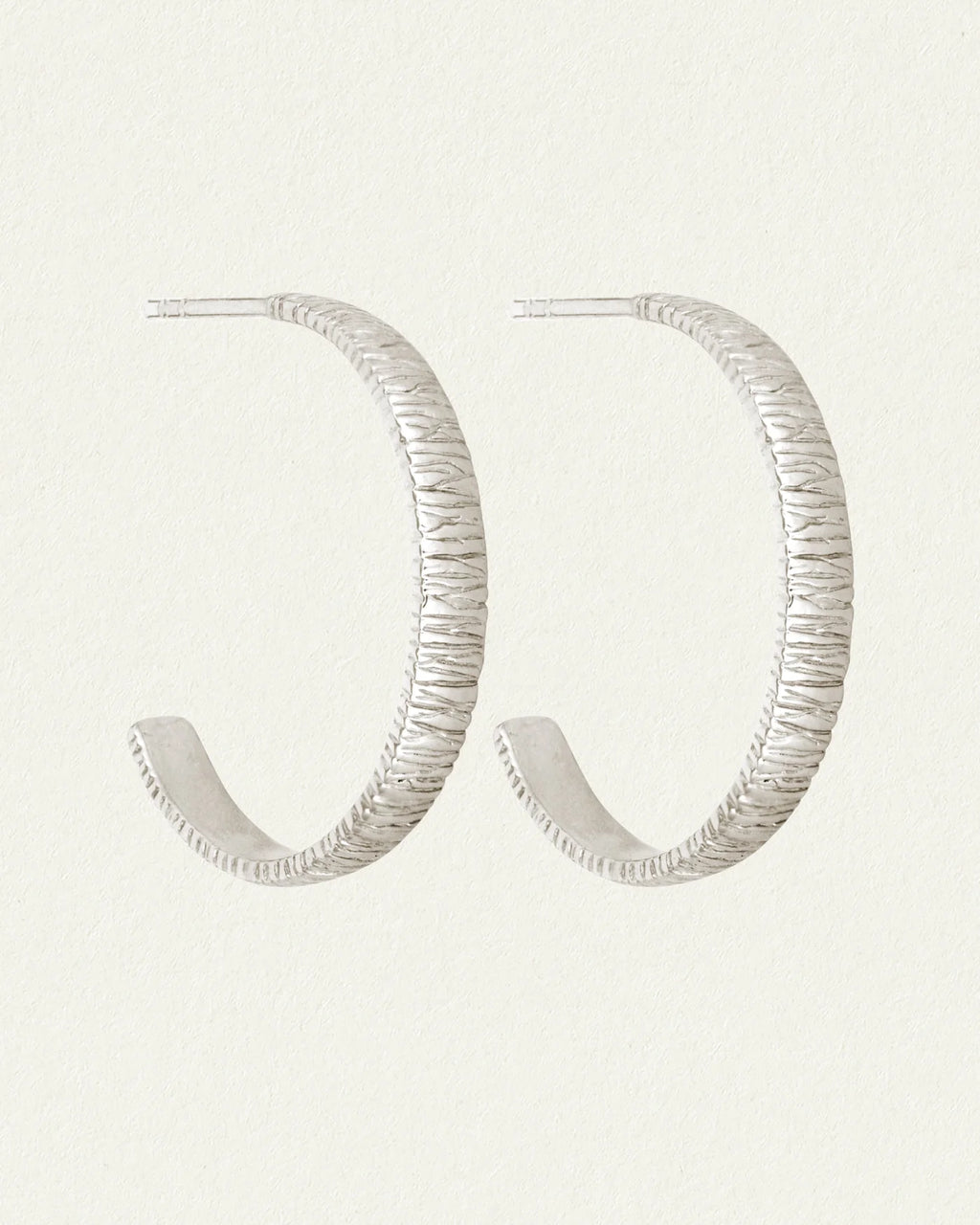 Temple Of The Sun - Agave Hoop Earrings - Silver
