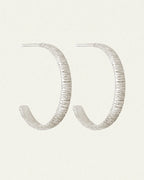 Temple Of The Sun - Agave Hoop Earrings - Silver