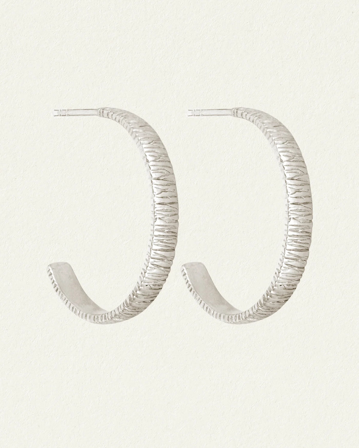 Temple Of The Sun - Agave Hoop Earrings - Silver