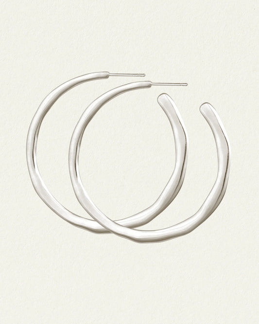 Temple Of The Sun - Circe Hoop Large - Silver