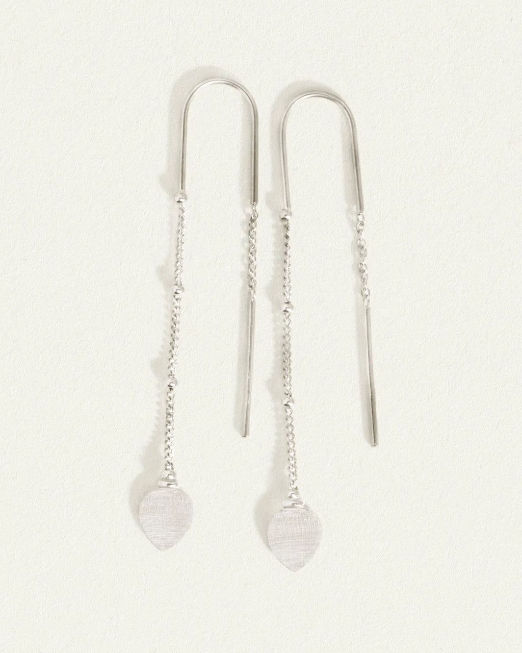 Temple Of The Sun - Hanging Lotus Earrings - Silver