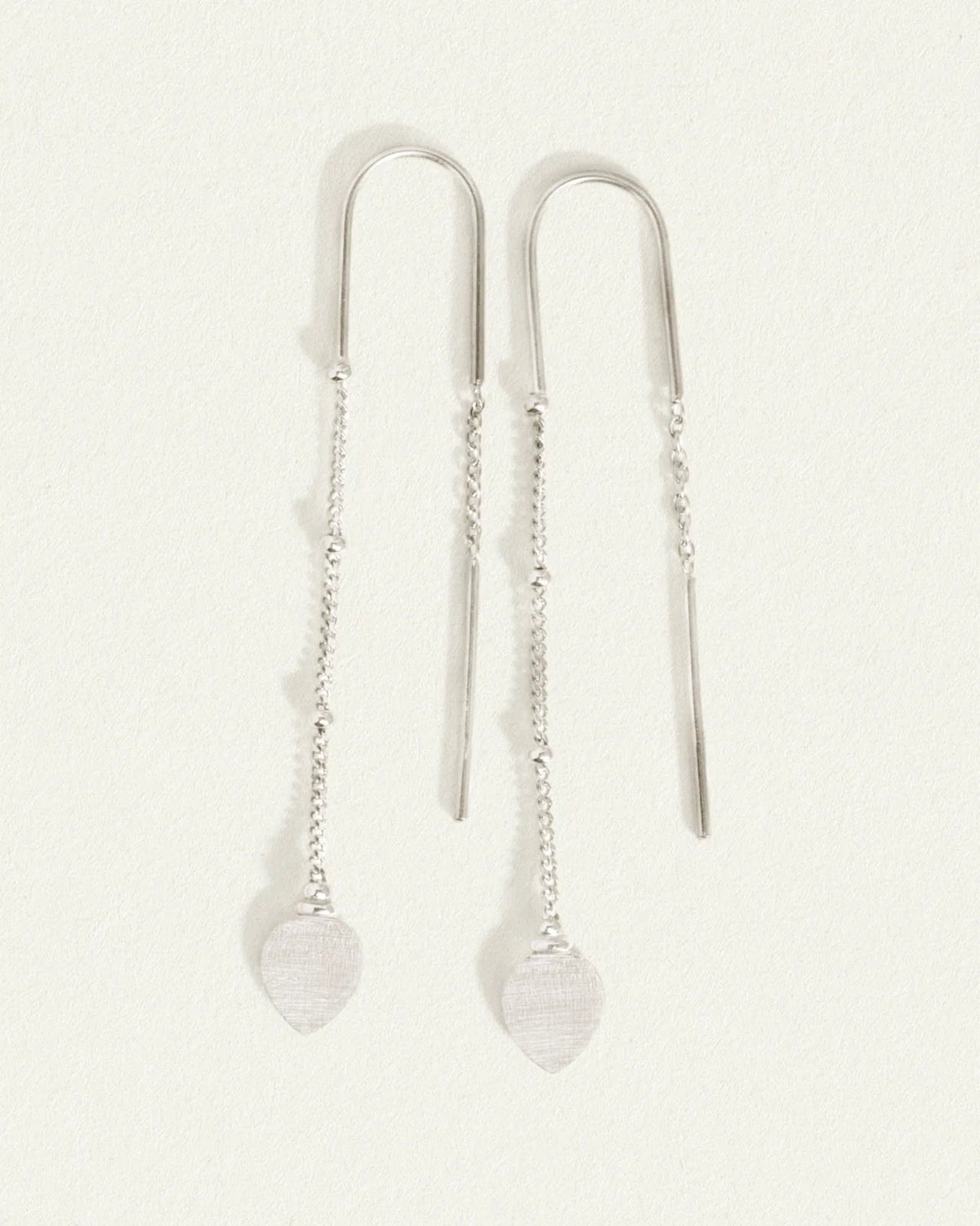 Temple Of The Sun - Hanging Lotus Earrings - Silver