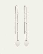 Temple Of The Sun - Hanging Lotus Earrings - Silver