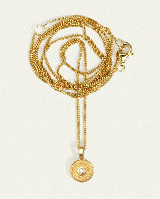 Temple Of The Sun - Mina Diamond Necklace - Gold