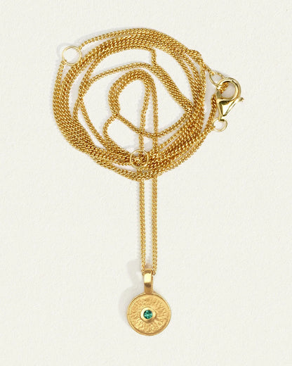 Temple Of The Sun - Mina Emerald Necklace - Gold