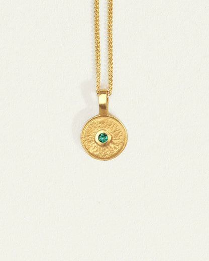 Temple Of The Sun - Mina Emerald Necklace - Gold
