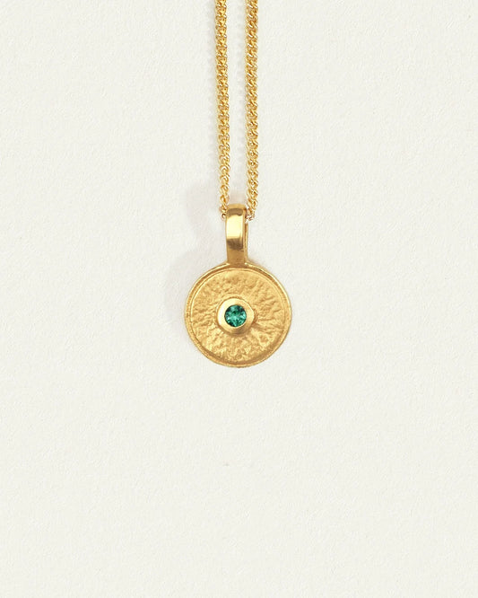 Temple Of The Sun - Mina Emerald Necklace - Gold