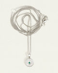 Temple Of The Sun - Mina Emerald Necklace - Silver