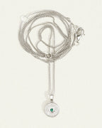 Temple Of The Sun - Mina Emerald Necklace - Silver