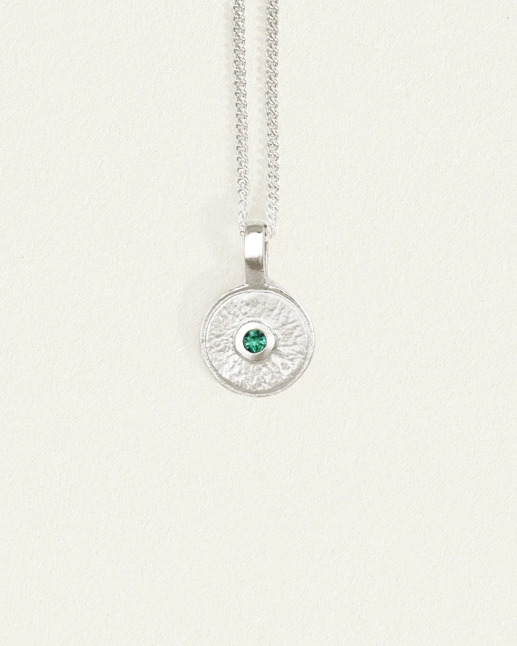 Temple Of The Sun - Mina Emerald Necklace - Silver