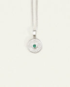 Temple Of The Sun - Mina Emerald Necklace - Silver