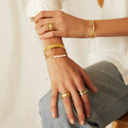Arms Of Eve - Seline Gold and Pearl Bracelet - Gold