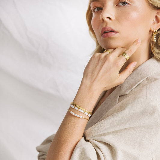 Arms Of Eve - Seline Gold and Pearl Bracelet - Gold