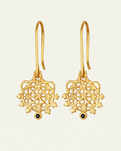 Temple Of The Sun - Arinna Earrings - Sapphire / Gold