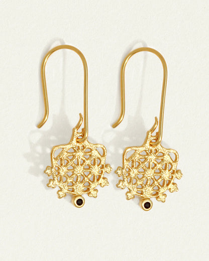 Temple Of The Sun - Arinna Earrings - Sapphire / Gold