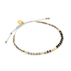 Arms Of Eve - Pia Crystal Beaded Bracelet - Black Onyx & Rutilated Quartz