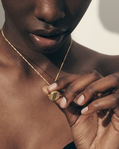 Temple Of The Sun - Meander Spinner Necklace - Gold