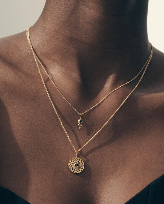 Temple Of The Sun - Serene Necklace - Sapphire / Gold
