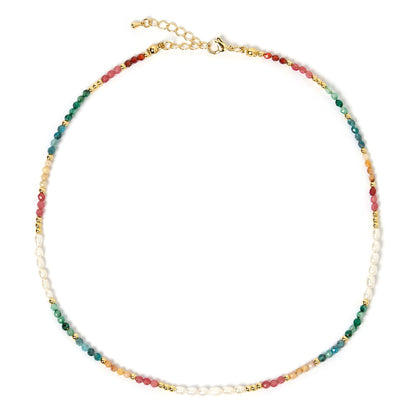 Arms Of Eve - Moana Gemstone & Pearl Necklace - Gold