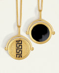 Temple Of The Sun - Meander Spinner Necklace - Gold