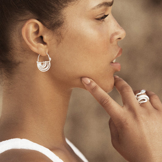 Temple Of The Sun - Baye Earrings - Silver
