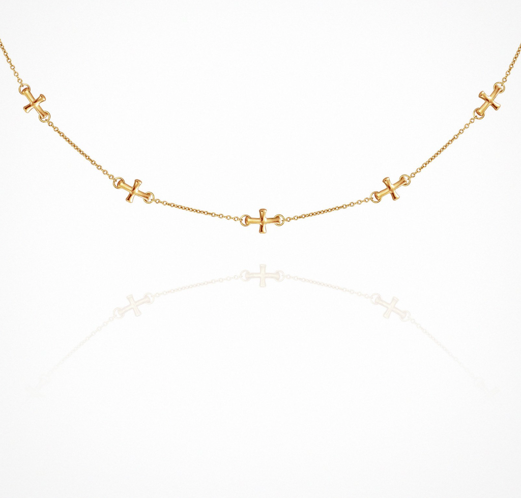 Temple Of The Sun - Cross Necklace - Gold